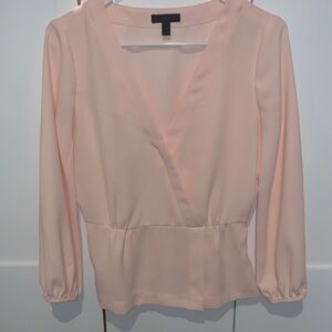 J. Crew Light Pink V-Neck Blouse